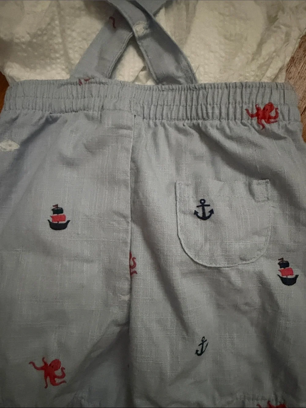 Janie and Jack Baby Sea Friends Overall with White Shirt